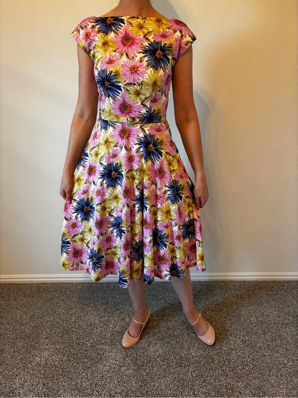 Retro Tatyana Floral Midi Dress